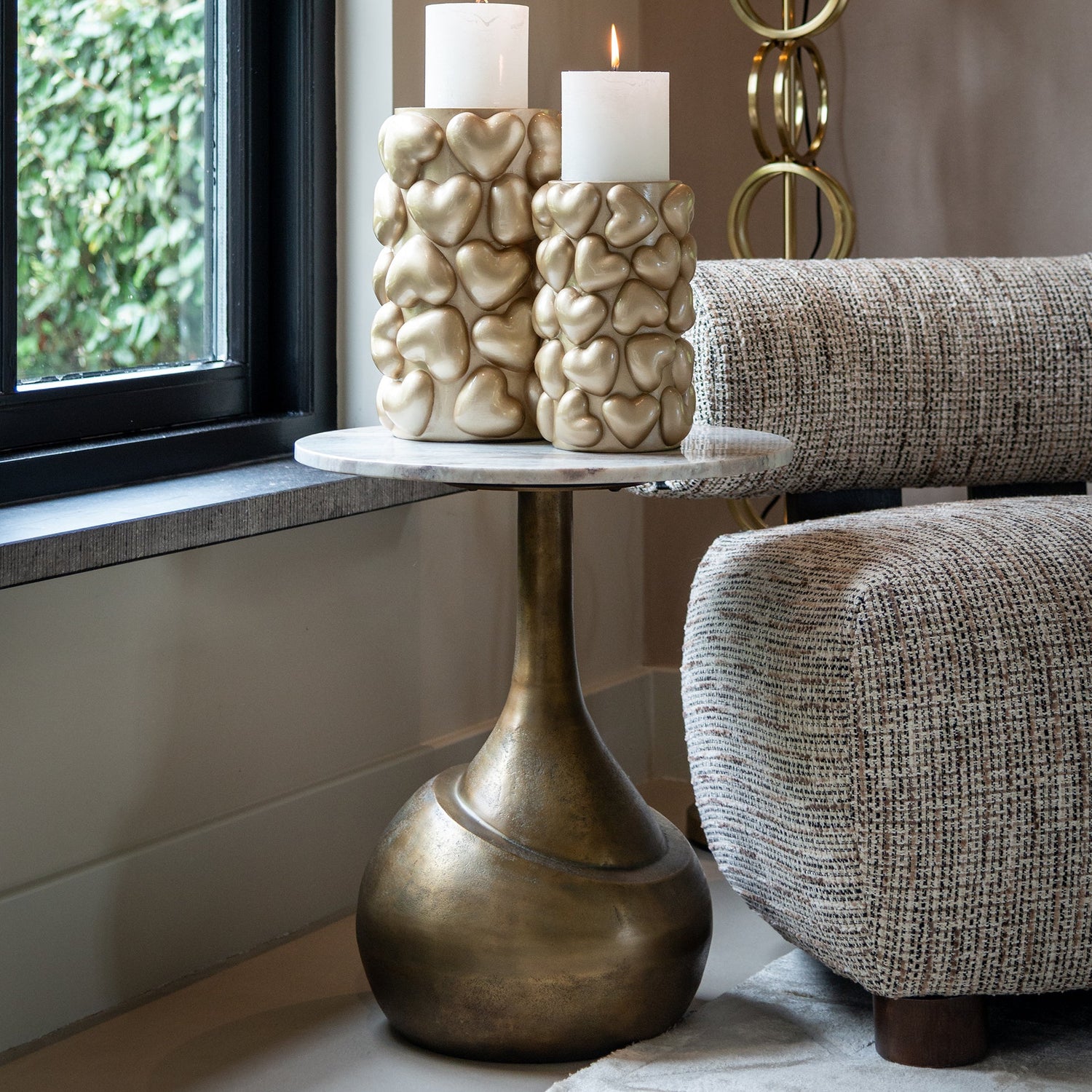 Richmond Interiors Beistelltisch Sia – Brushed Gold Beistelltisch rund Richmond Interiors