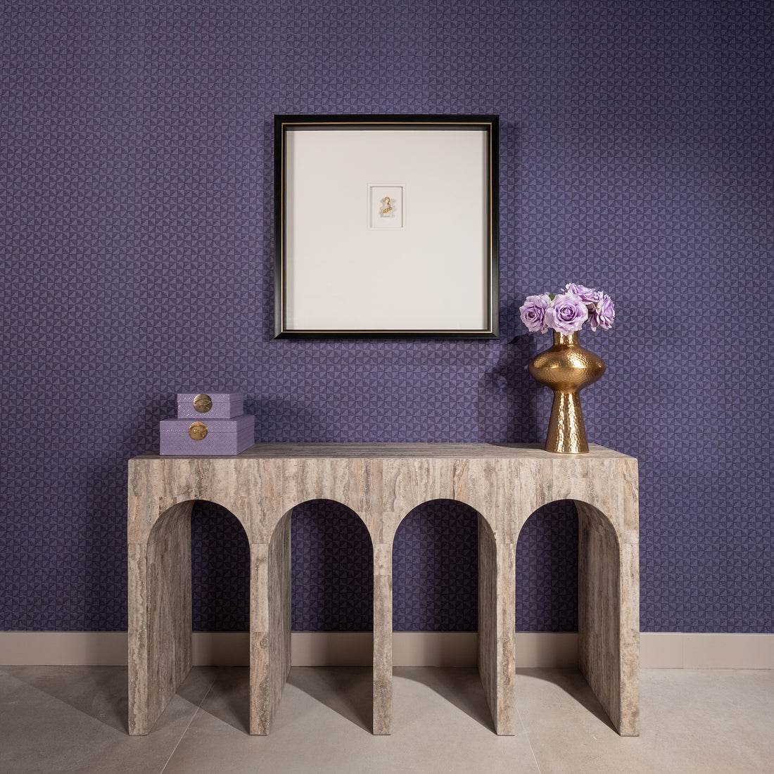 Richmond Interiors Ablagetisch La Rague naturgrau Travertin (Grijs) Konsolentisch Richmond Interiors