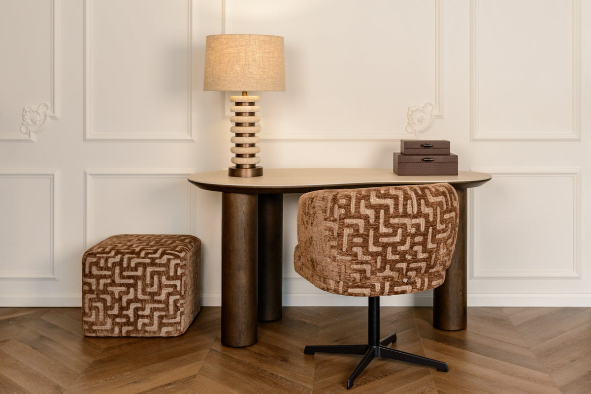 Richmond Interiors Hocker &amp; Fußbank Ciela brown labyrinth Richmond Interiors