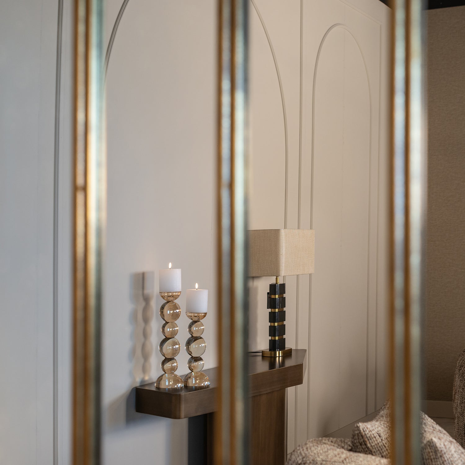 Richmond Interiors Wandkonsole Hexa (Brushed Gold) Konsolentisch Richmond Interiors