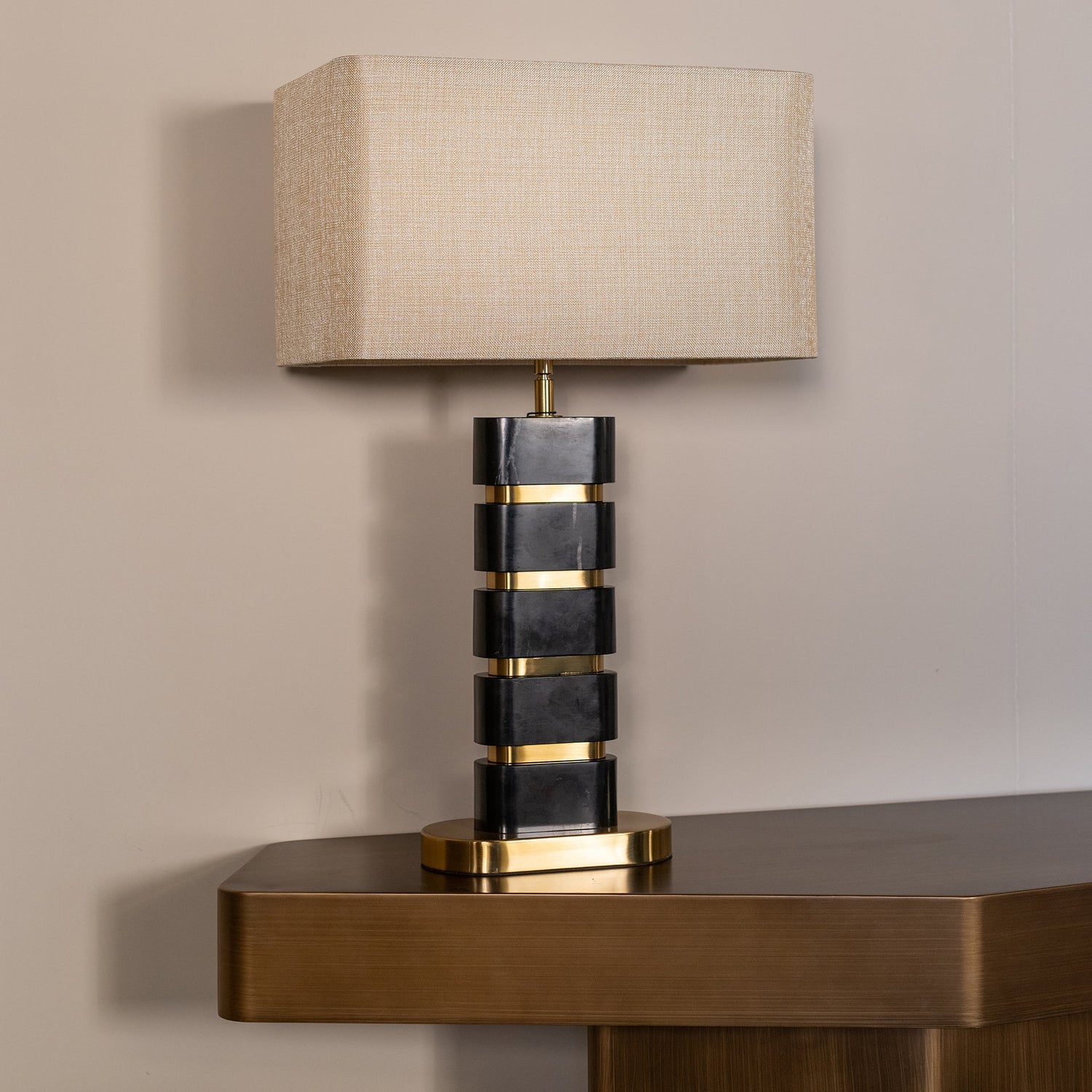 Richmond Interiors Wandkonsole Hexa (Brushed Gold) Konsolentisch Richmond Interiors