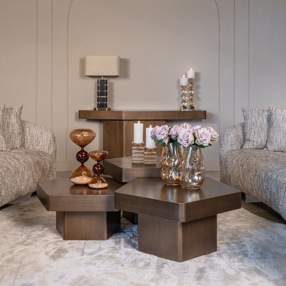 Richmond Interiors Wandkonsole Hexa (Brushed Gold) Konsolentisch Richmond Interiors