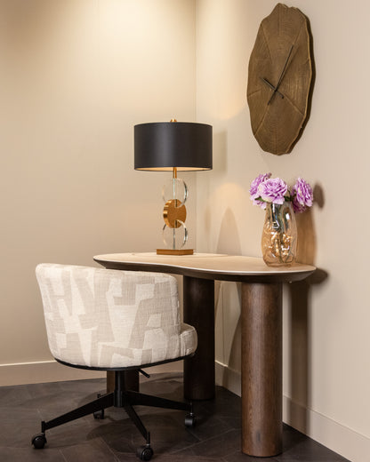 Richmond Interiors Esszimmerstuhl Rochenne beige graffic swivel on wheels Esszimmerstuhl Richmond Interiors
