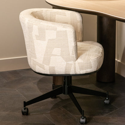 Richmond Interiors Drehstuhl Rochenne mit Rädern beige graffic (Beige graffic) Drehstuhl Richmond Interiors