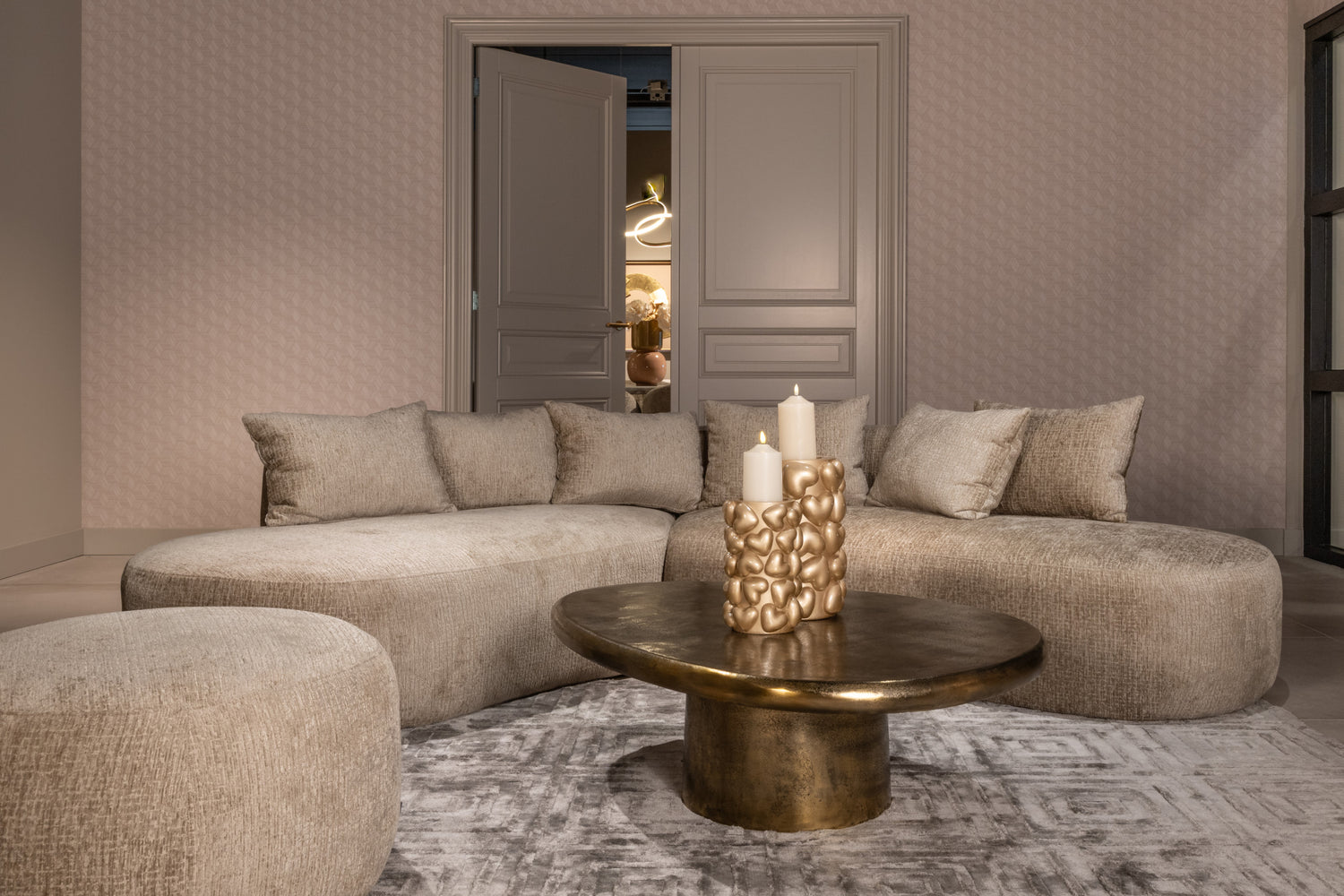 Richmond Interiors Couchtisch Pulitzer brushed gold Couchtisch Richmond Interiors