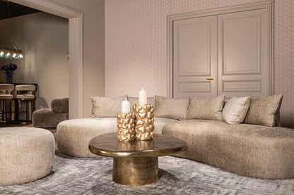 Richmond Interiors Hocker Cassie desert fusion (Fusion 109 desert) Pouf rund Richmond Interiors