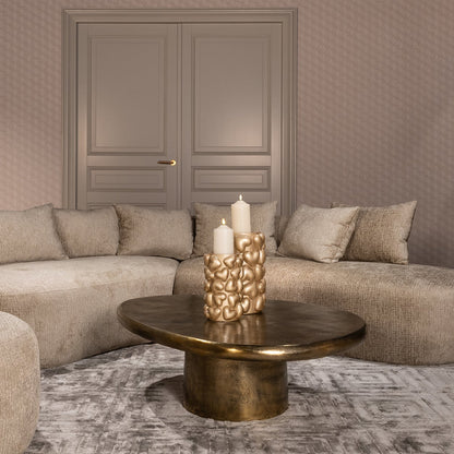 Richmond Interiors Couchtisch Pulitzer brushed gold Couchtisch oval Richmond Interiors