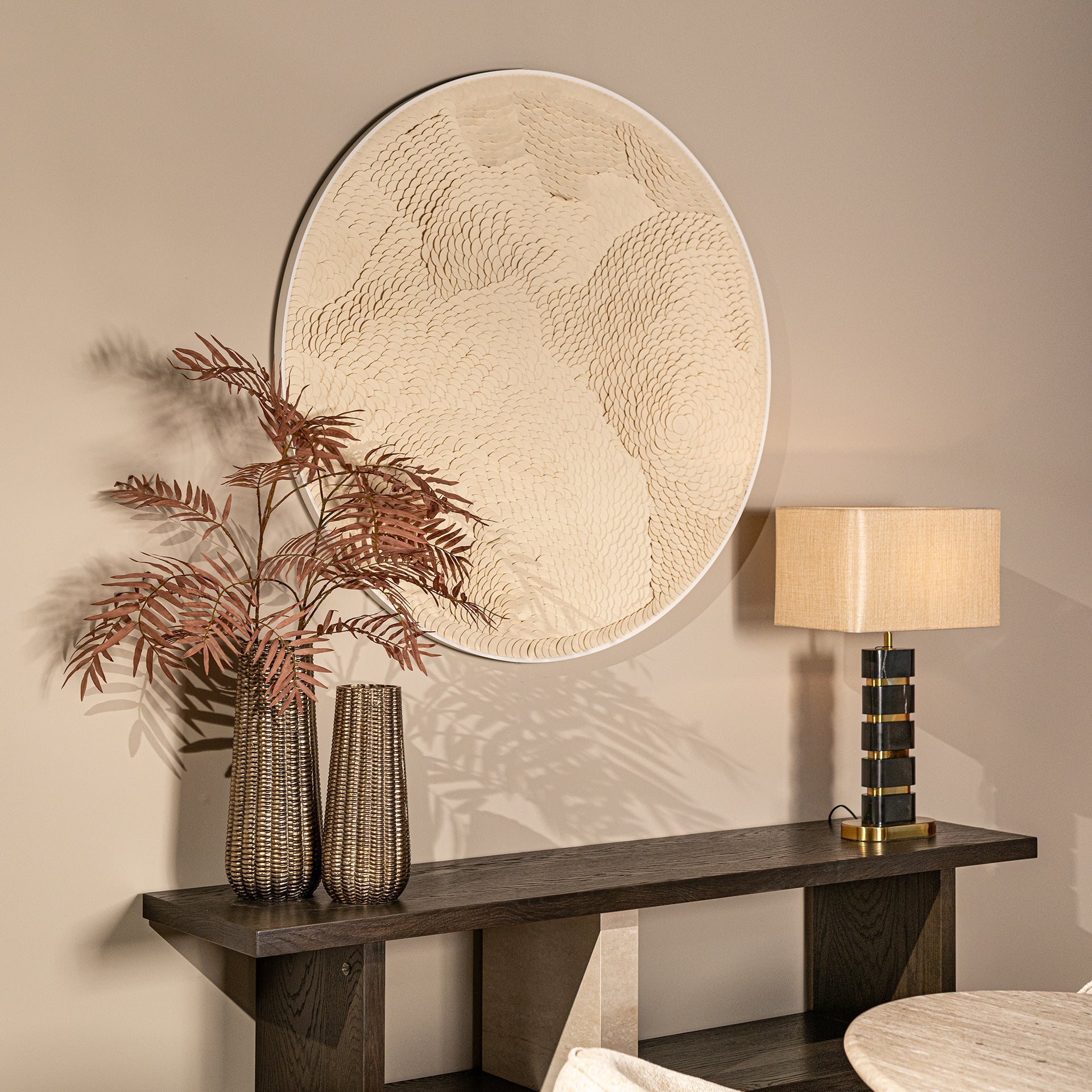 Richmond Interiors Tischlampe Levina inkl. Lampenschirm (Black/gold) Tischlampe Richmond Interiors
