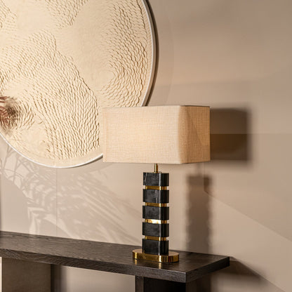 Richmond Interiors Tischlampe Levina inkl. Lampenschirm (Black/gold) Tischlampe Richmond Interiors