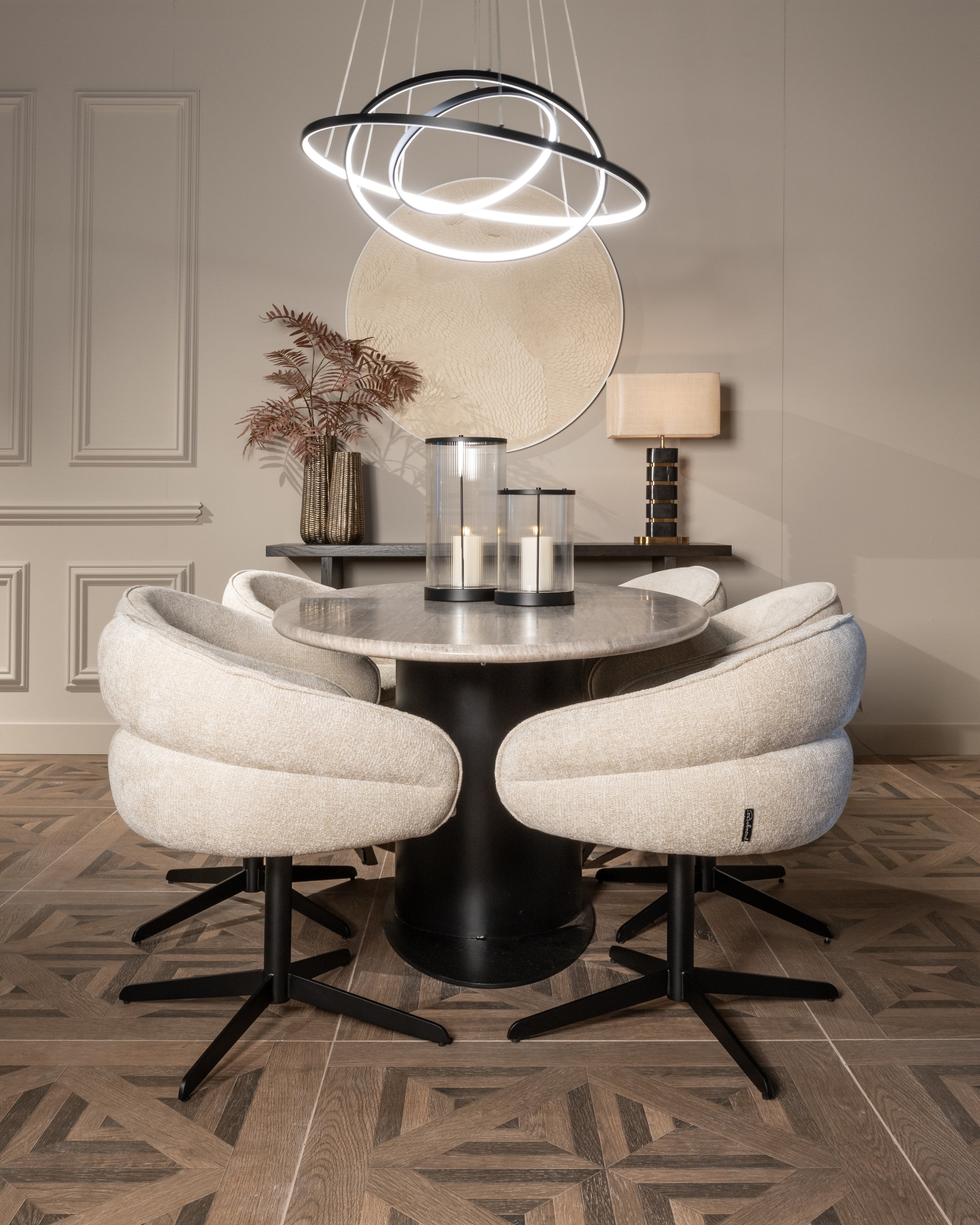 Richmond Interiors Tischlampe Levina black/gold Tischlampe Richmond Interiors