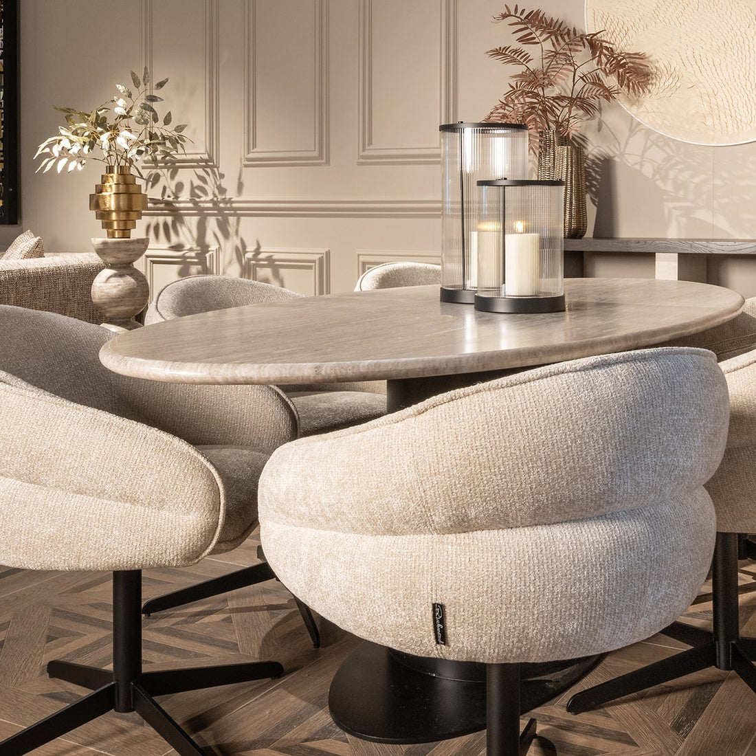 Richmond Interiors Drehstuhl Kayla cream unicorn (Unicorn 11 cream) Esszimmerstuhl Richmond Interiors