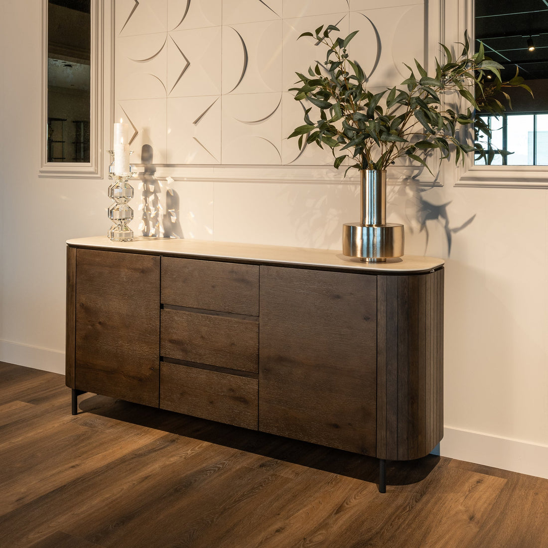 Richmond Interiors Sideboard Ritz 2-türig 3-Schubladen (Brown) Sideboard Richmond Interiors