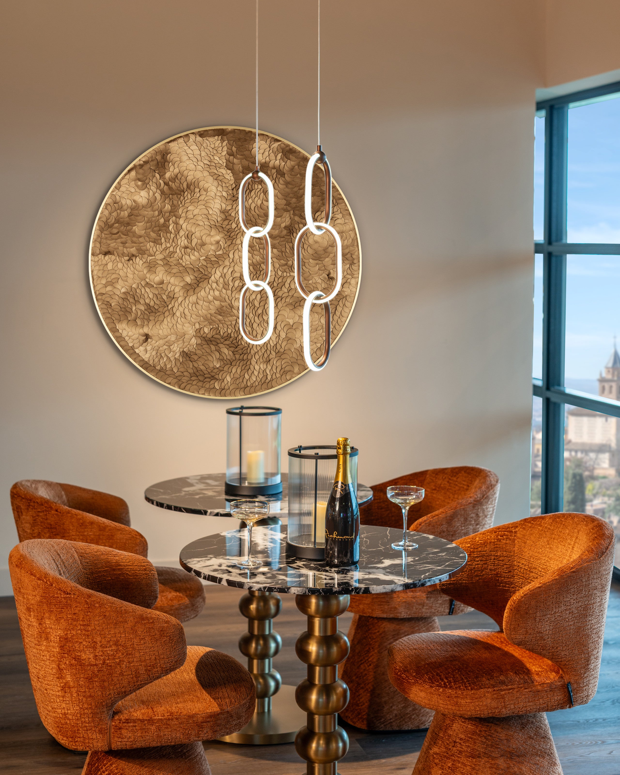 Richmond Interiors Bistro-Tisch Witlox black/gold 75Ø Bistro-Tisch Richmond Interiors