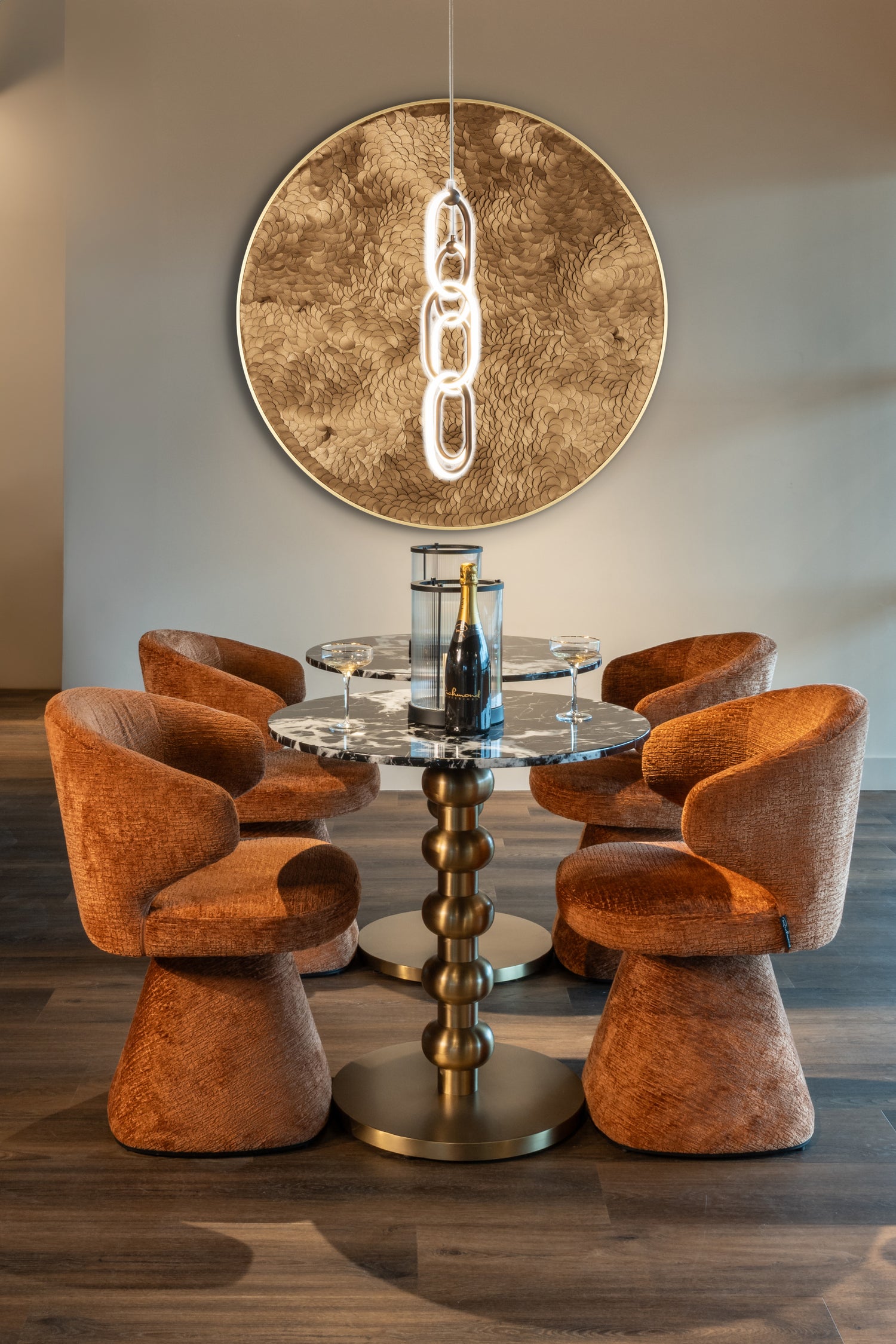 Richmond Interiors Bistro-Tisch Witlox black/gold 75Ø Bistro-Tisch Richmond Interiors