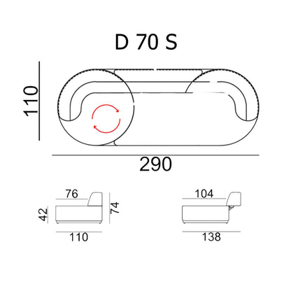 Advena Home - STATUE 3-Sitzer Modulsofa 290cm Sofa Advena Home