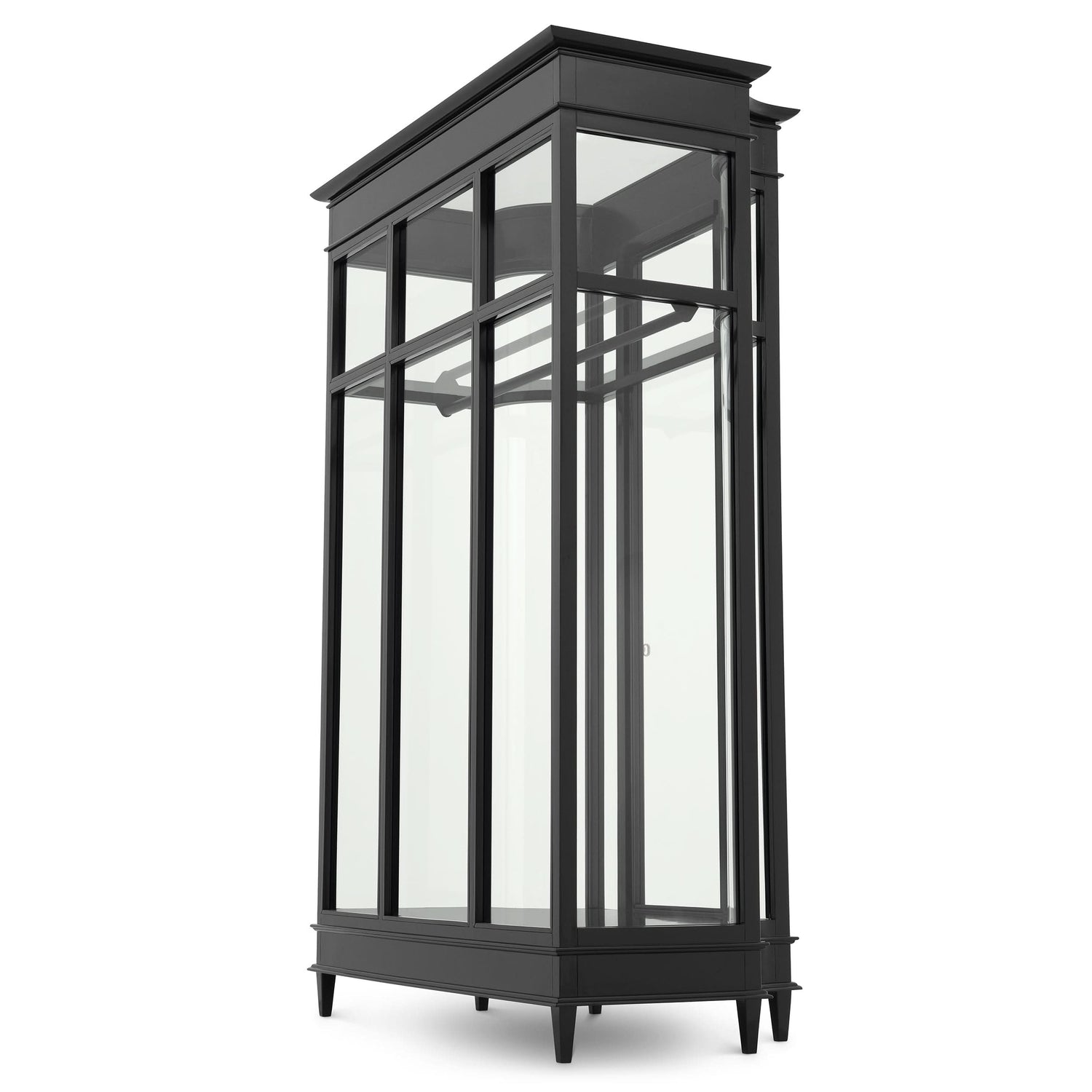 Eichholtz Vitrine Gala – Schwarz gewachst mit Klarglas Vitrinenschrank Eichholtz