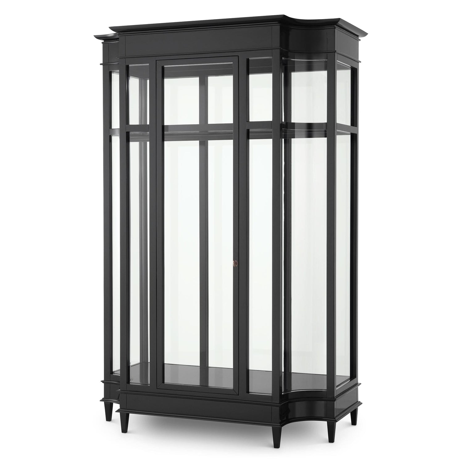 Eichholtz Vitrine Gala – Schwarz gewachst mit Klarglas Vitrinenschrank Eichholtz