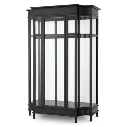 Eichholtz Vitrine Gala – Schwarz gewachst mit Klarglas Vitrinenschrank Eichholtz