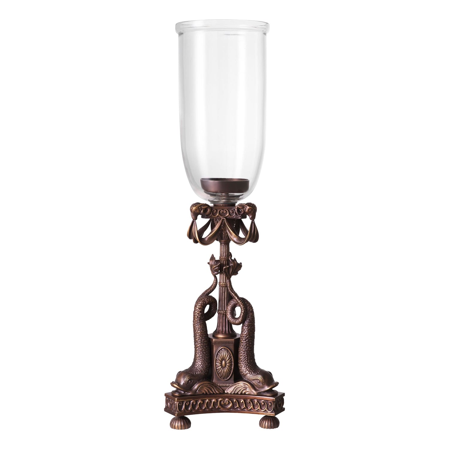 Eichholtz Hurricane Britannia – Bronze-Highlight-Finish | Klarglas Windlicht Eichholtz
