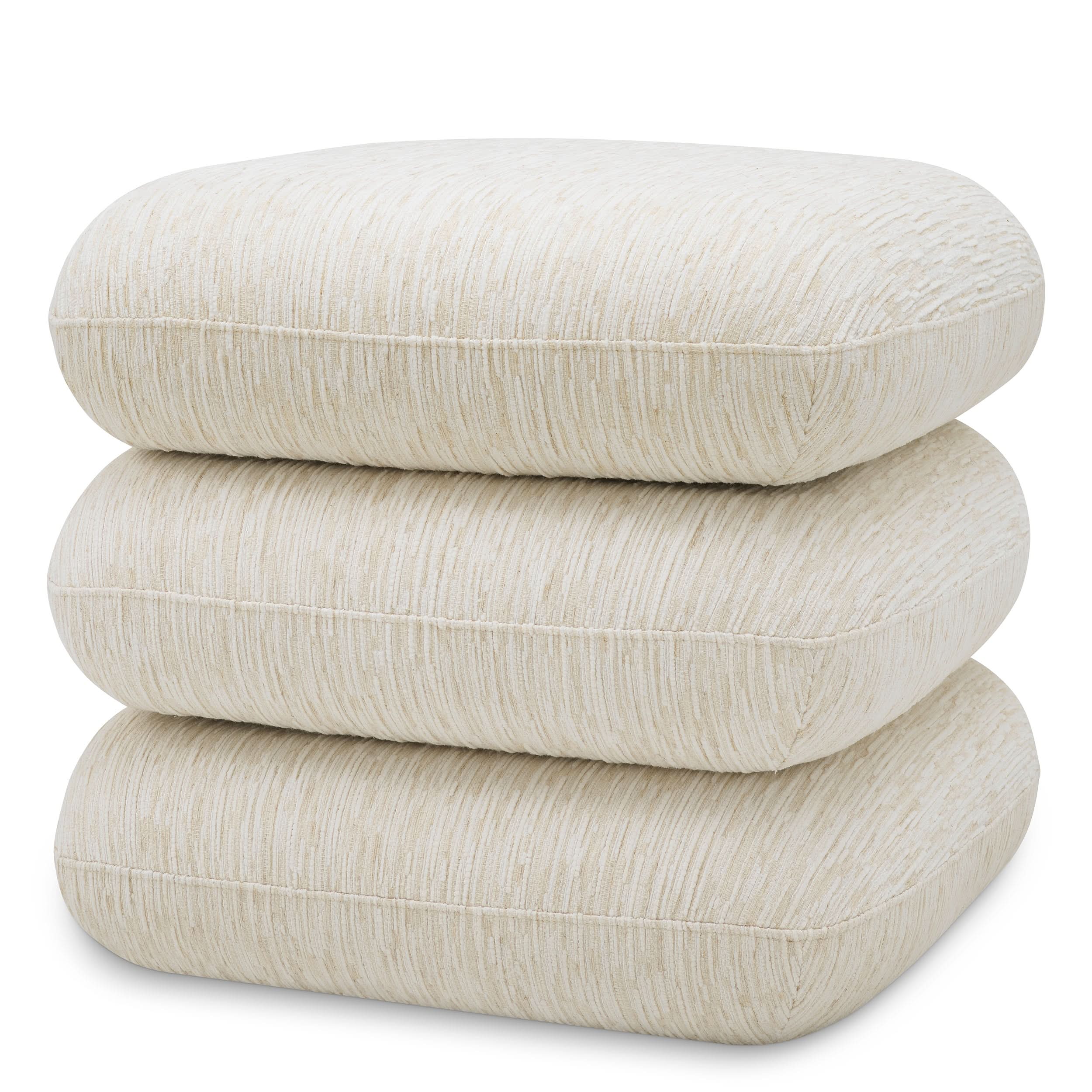 Eichholtz Hocker Greenwich – Pelton Jacquard Off-White | Drehfunktion Polsterhocker Eichholtz