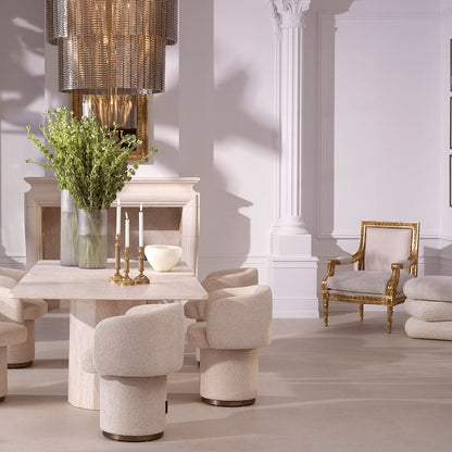 Eichholtz Hocker Greenwich – Pelton Jacquard Off-White | Drehfunktion Polsterhocker Eichholtz