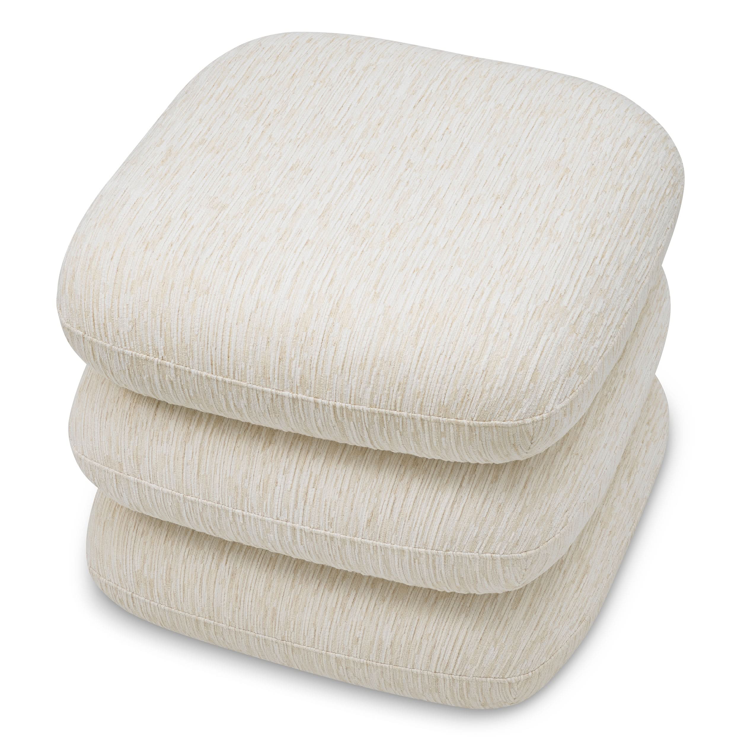 Eichholtz Hocker Greenwich – Pelton Jacquard Off-White | Drehfunktion Polsterhocker Eichholtz