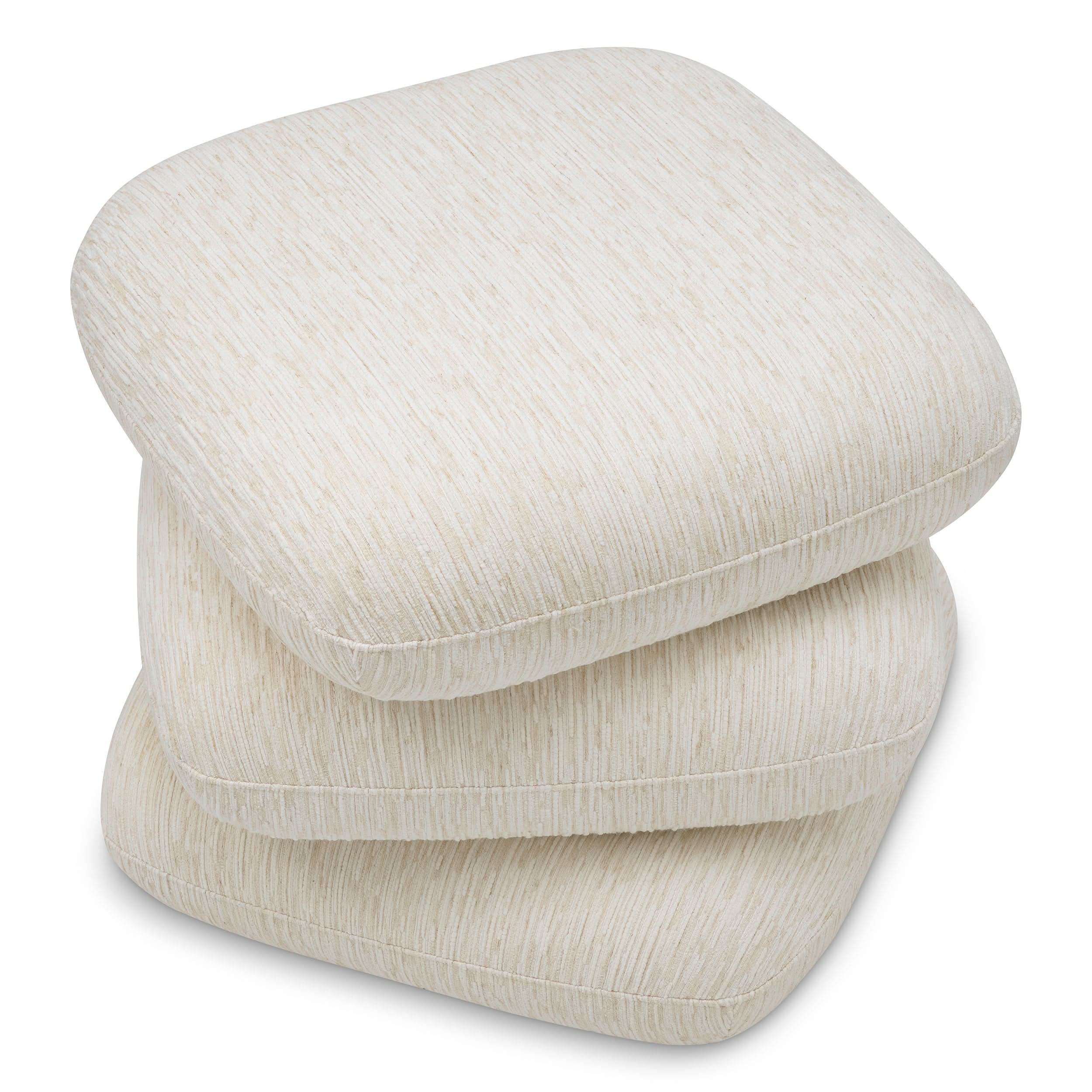 Eichholtz Hocker Greenwich – Pelton Jacquard Off-White | Drehfunktion Polsterhocker Eichholtz