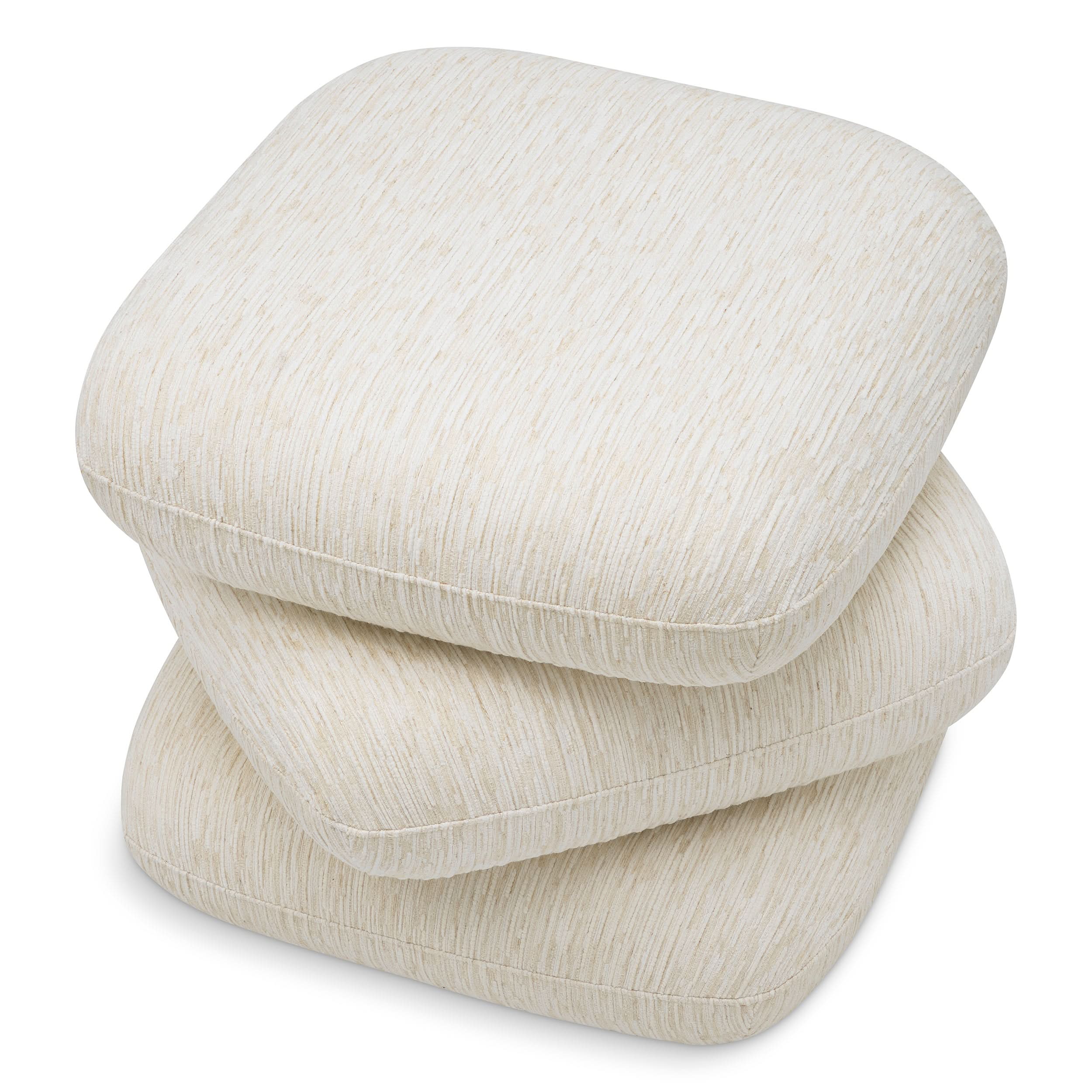 Eichholtz Hocker Greenwich – Pelton Jacquard Off-White | Drehfunktion Polsterhocker Eichholtz