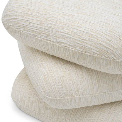 Eichholtz Hocker Greenwich – Pelton Jacquard Off-White | Drehfunktion Polsterhocker Eichholtz