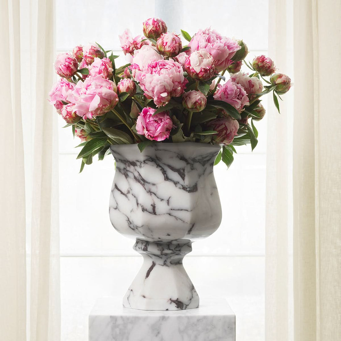 Eichholtz Vase Bennington – Weißer Marmor Vase Eichholtz