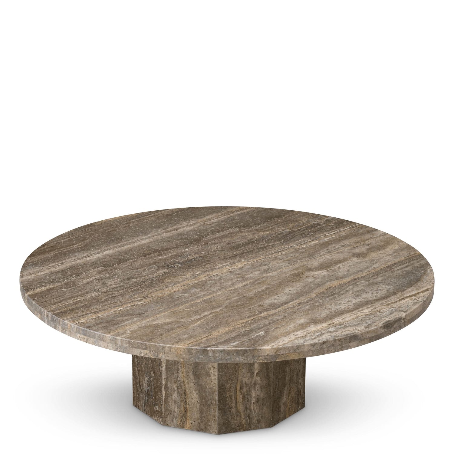 Eichholtz Couchtisch Florence – Silver Travertine Couchtisch rund Eichholtz