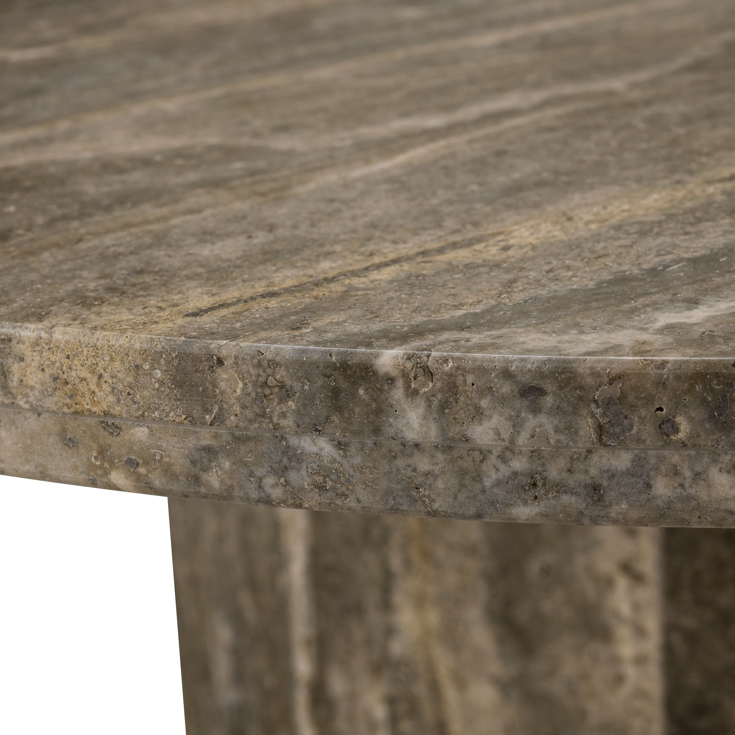 Eichholtz Couchtisch Florence – Silver Travertine Couchtisch rund Eichholtz