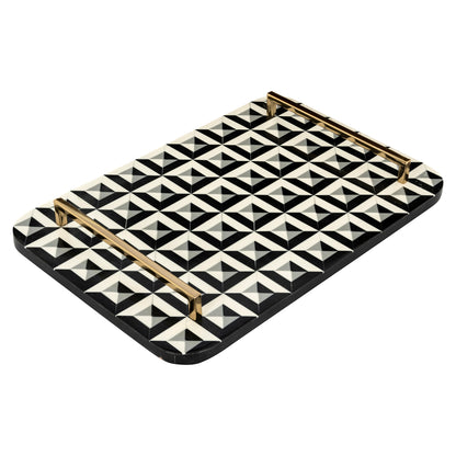 Richmond Interiors Tablett Birte black/white