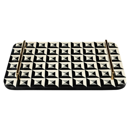Richmond Interiors Tablett Birte black/white