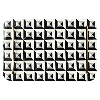 Richmond Interiors Tablett Birte black/white
