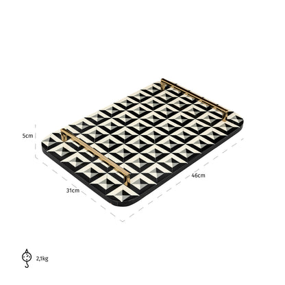 Richmond Interiors Tablett Birte black/white
