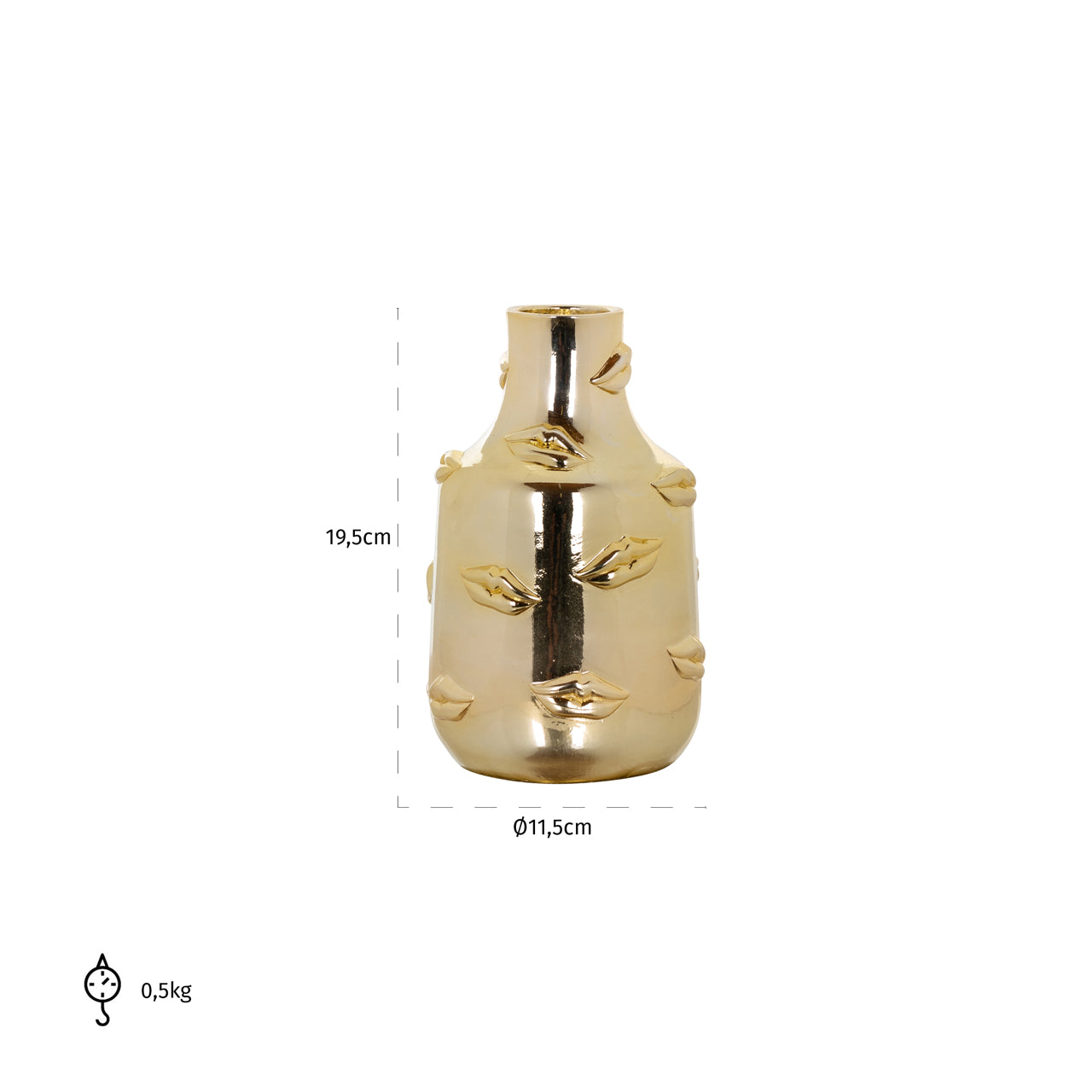 Richmond Interiors Vase Kisses gold small Vase Richmond Interiors