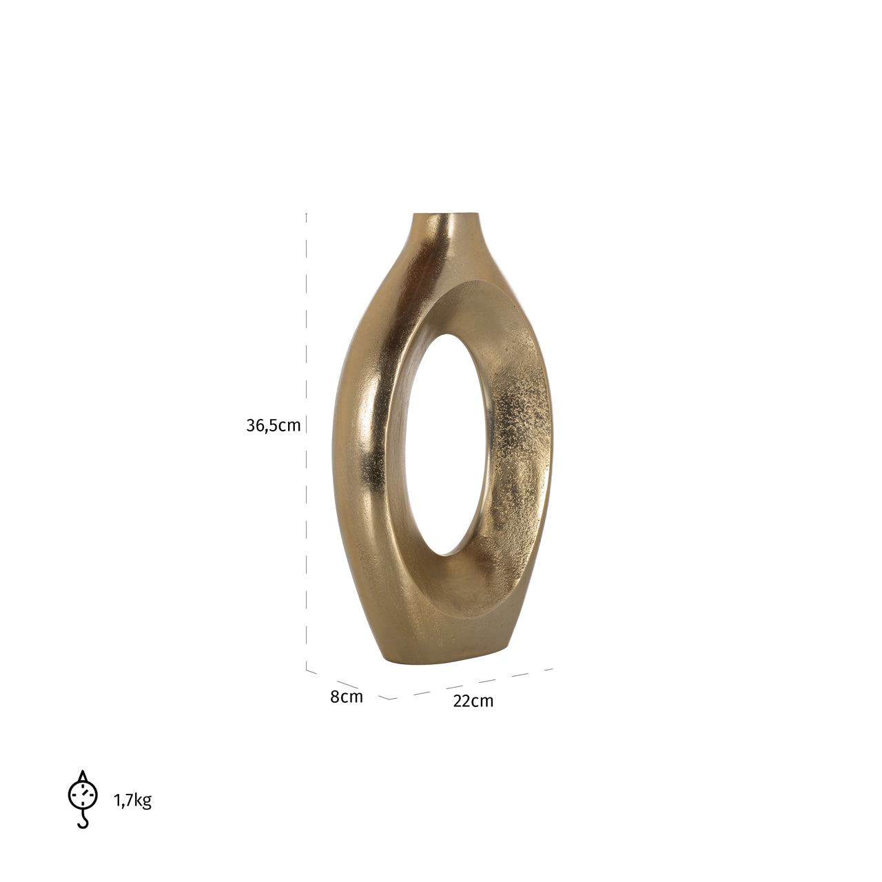 Richmond Interiors Vase Alma brushed gold large