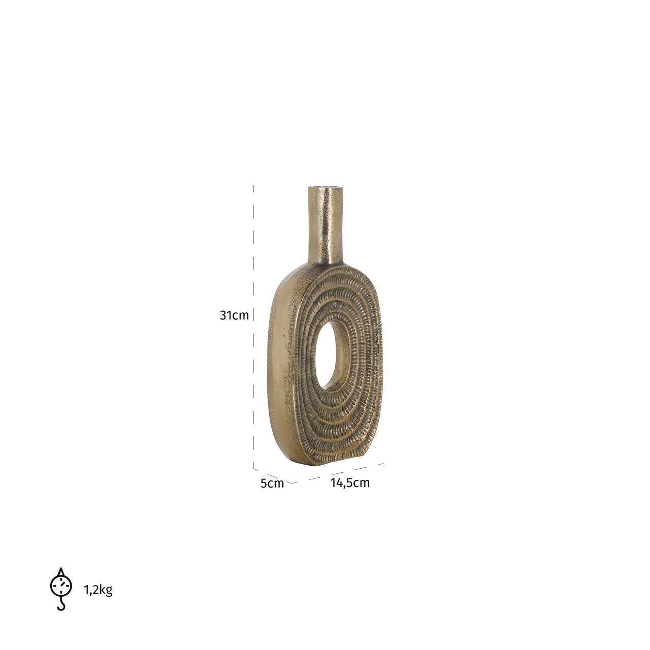 Richmond Interiors Vase Emar brushed gold small