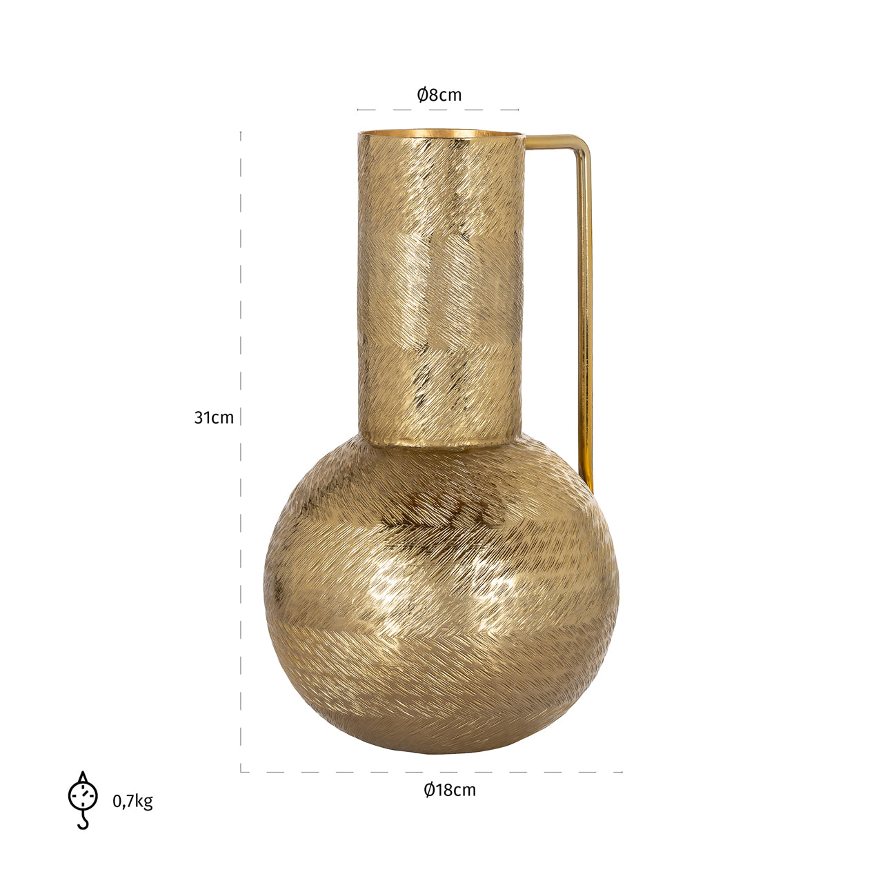 Richmond Interiors Vase Leia gold small
