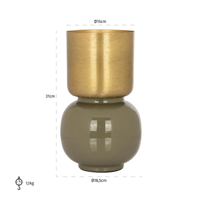 Richmond Interiors Vase Clover brushed gold