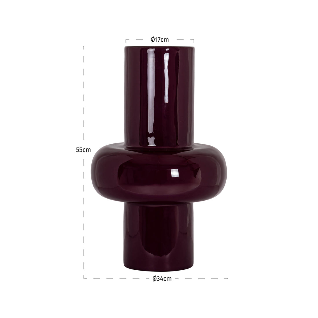 Richmond Interiors Vase Ashlyn burgundy large
