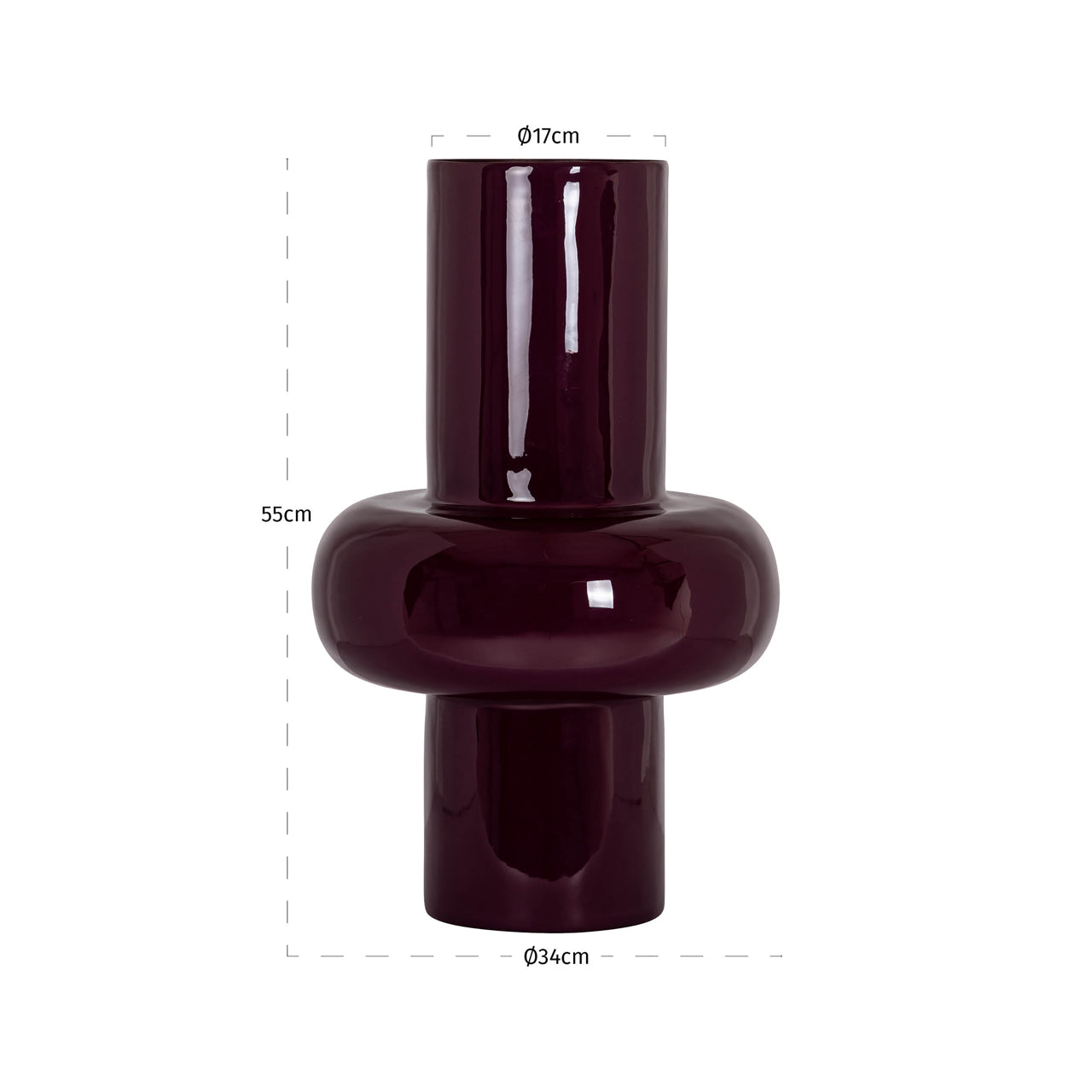 Richmond Interiors Vase Ashlyn burgundy large
