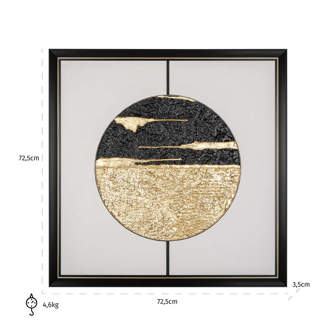 Richmond Interiors Wandkunst Moon black/gold Wandkunst Richmond Interiors