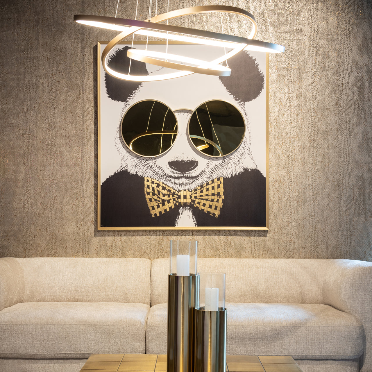Richmond Interiors Wandkunst Panda black/gold Wandkunst Richmond Interiors