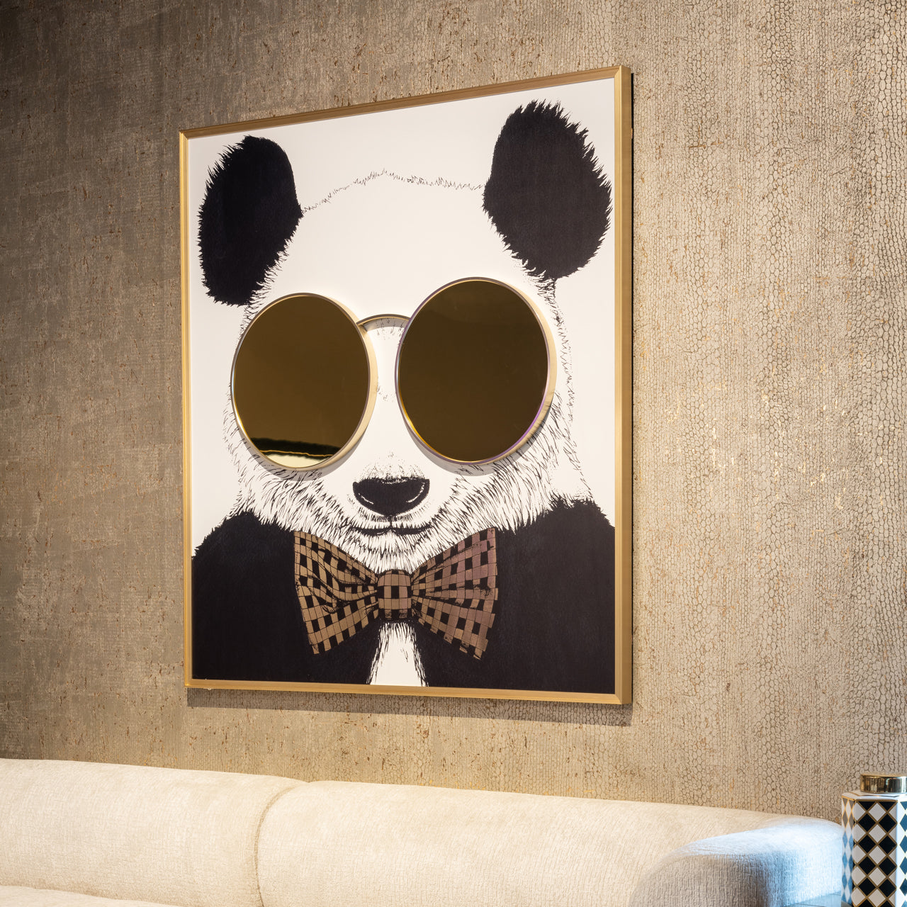 Richmond Interiors Wandkunst Panda black/gold Wandkunst Richmond Interiors