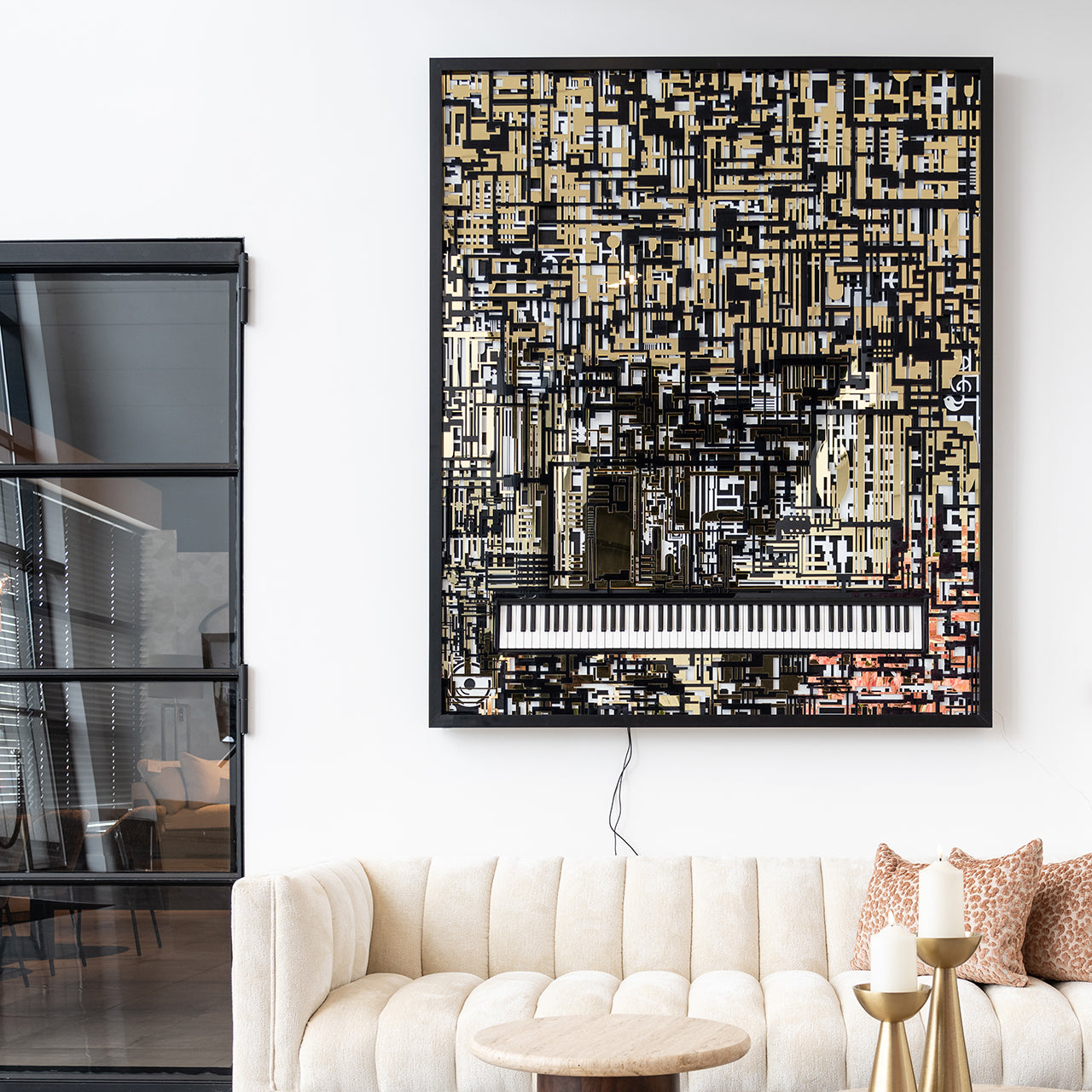 Richmond Interiors Wandkunst Piano Wibi schwarz/gold 3D-Bild Richmond Interiors