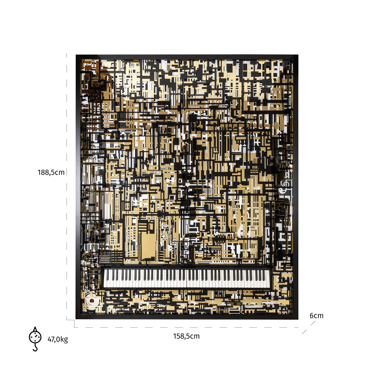 Richmond Interiors Wandkunst Wibi black/gold Wandkunst Richmond Interiors