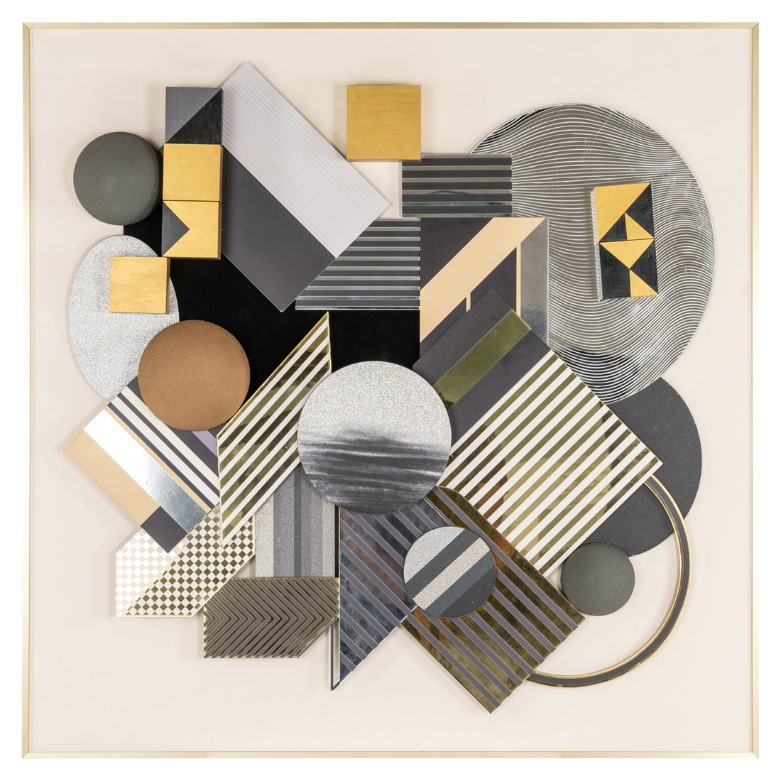 Richmond Interiors Wandkunst 3D Block black/gold