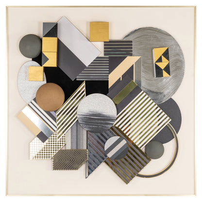Richmond Interiors Wandkunst 3D Block black/gold